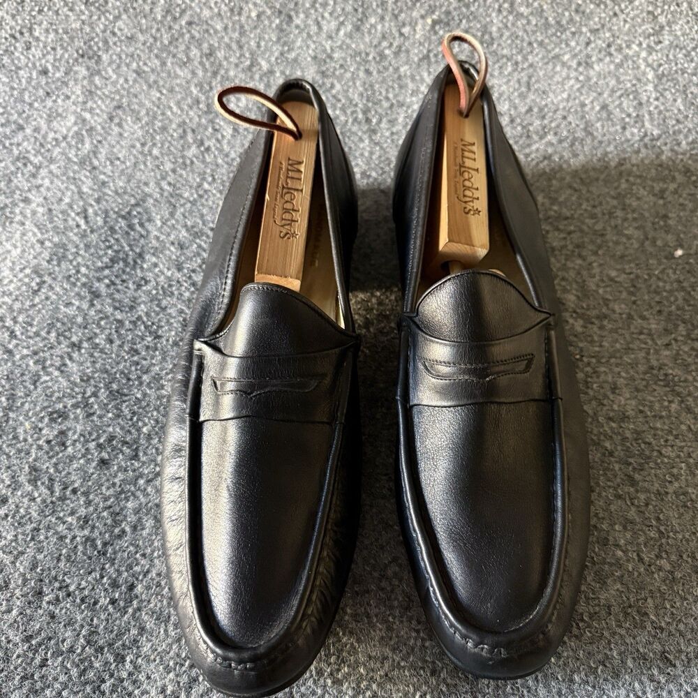 VTG Church's Men’s Black Penny Loafers Slip-On Moc Toe Dress Oxford Shoes 11 N